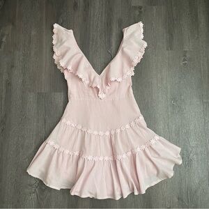 Hello Molly Lavender Pink Ruffle Mini Dress (S/M)